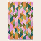 Retro Modern Pink Green Geometric Triangle Art Cutting Board Gallery Image 1