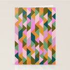 Retro Modern Pink Green Geometric Triangle Art Stationery Card Gallery Image 2