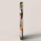 Retro Modern Pink Green Geometric Triangle Art iPhone Case Gallery Image 2
