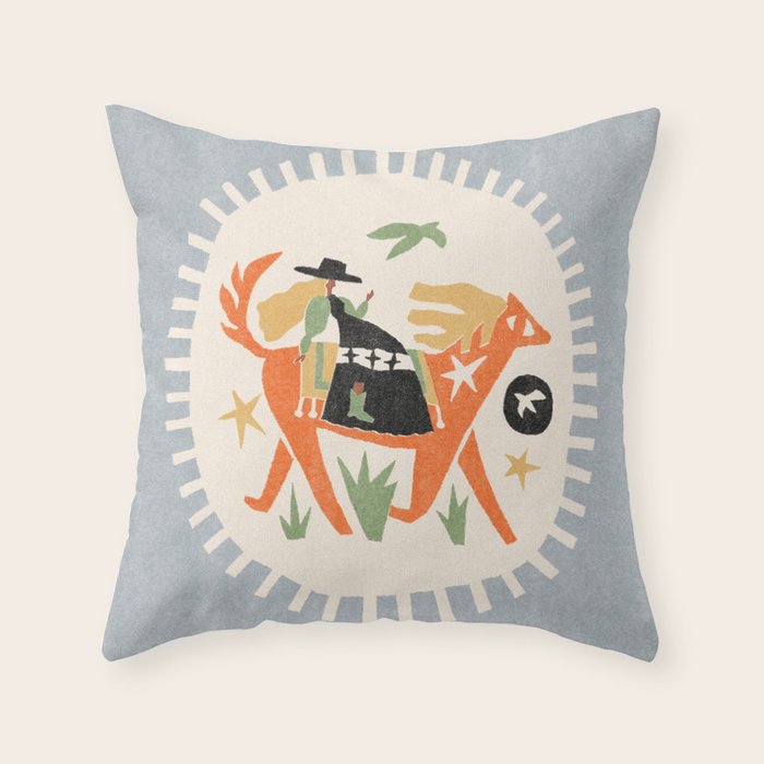 Desert Cowgirl Throw Pillow Gallery Image 1