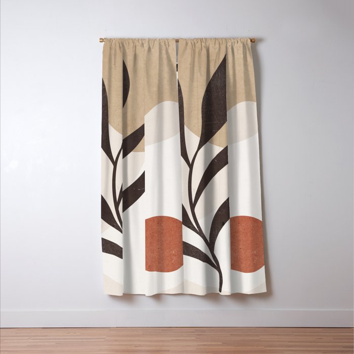 Minimal Abstract Art Plant 7 Window Curtain Gallery Image 3