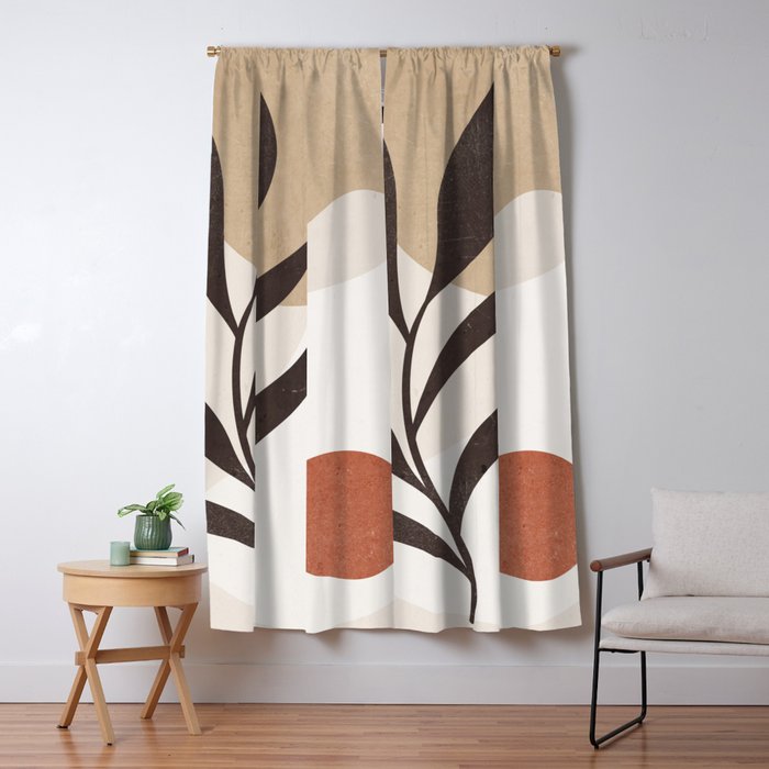 Minimal Abstract Art Plant 7 Window Curtain Gallery Image 5