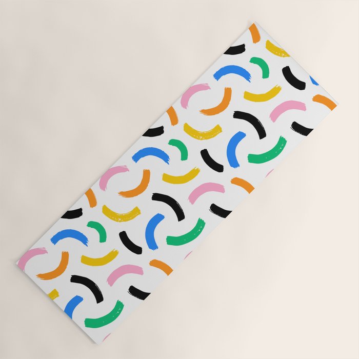 Colorful abstract brush stroke art pattern Yoga Mat Gallery Image 1