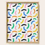 Colorful abstract brush stroke art pattern Serving Tray Gallery Image 1