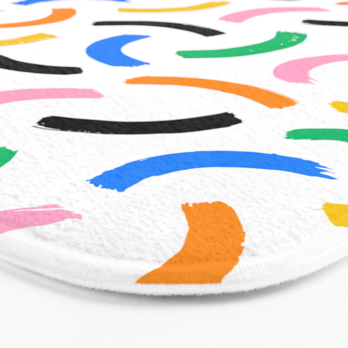 Colorful abstract brush stroke art pattern Bath Mat Gallery Image 3