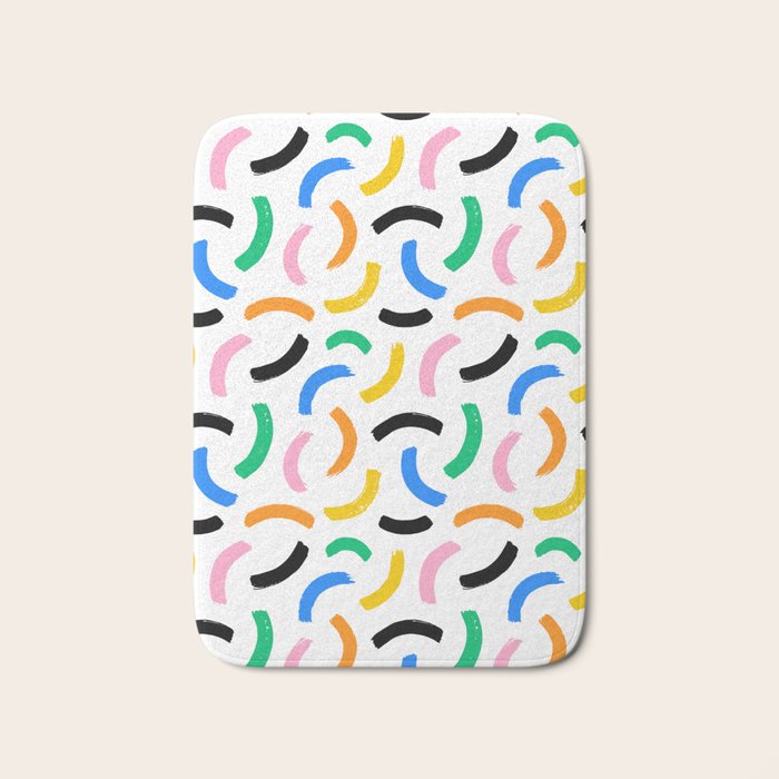 Colorful abstract brush stroke art pattern Bath Mat Gallery Image 1