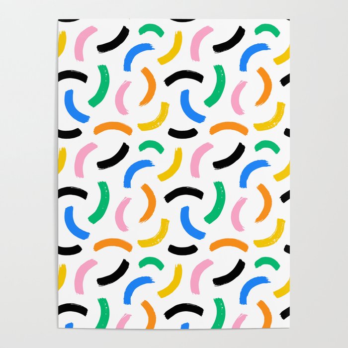 Colorful abstract brush stroke art pattern Poster Gallery Image 4