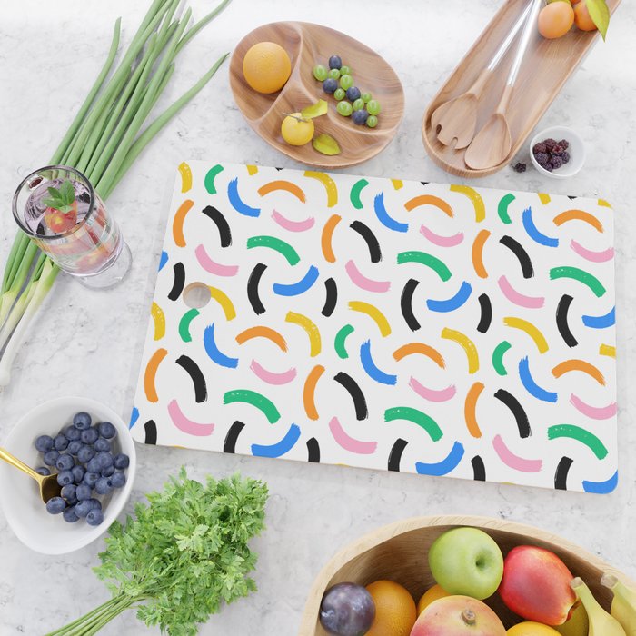 Colorful abstract brush stroke art pattern Cutting Board Gallery Image 2