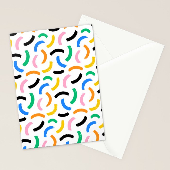 Colorful abstract brush stroke art pattern Stationery Card Gallery Image 2