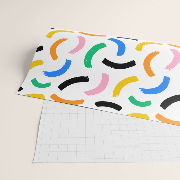 Colorful abstract brush stroke art pattern Wrapping Paper Gallery Image 2