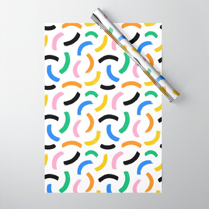 Colorful abstract brush stroke art pattern Wrapping Paper Gallery Image 1