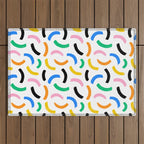 Colorful abstract brush stroke art pattern Outdoor Rug Gallery Image 1
