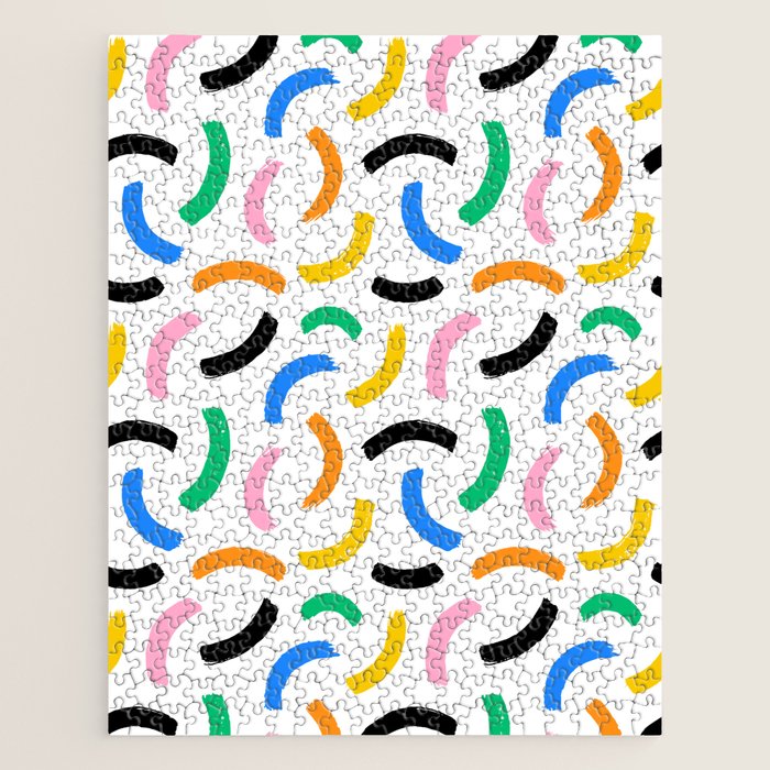Colorful abstract brush stroke art pattern Jigsaw Puzzle Gallery Image 1