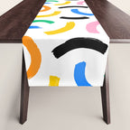 Colorful abstract brush stroke art pattern Table Runner Gallery Image 1