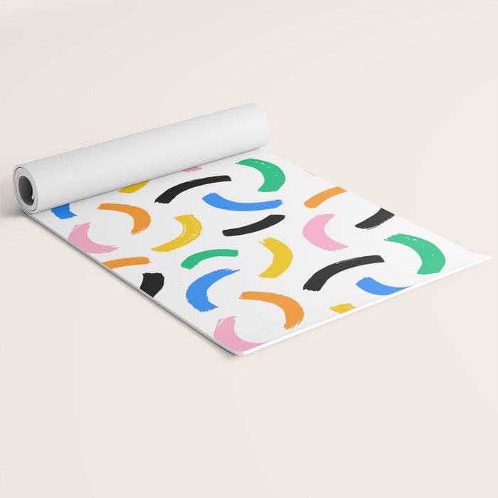 Colorful abstract brush stroke art pattern Yoga Mat Gallery Image 2