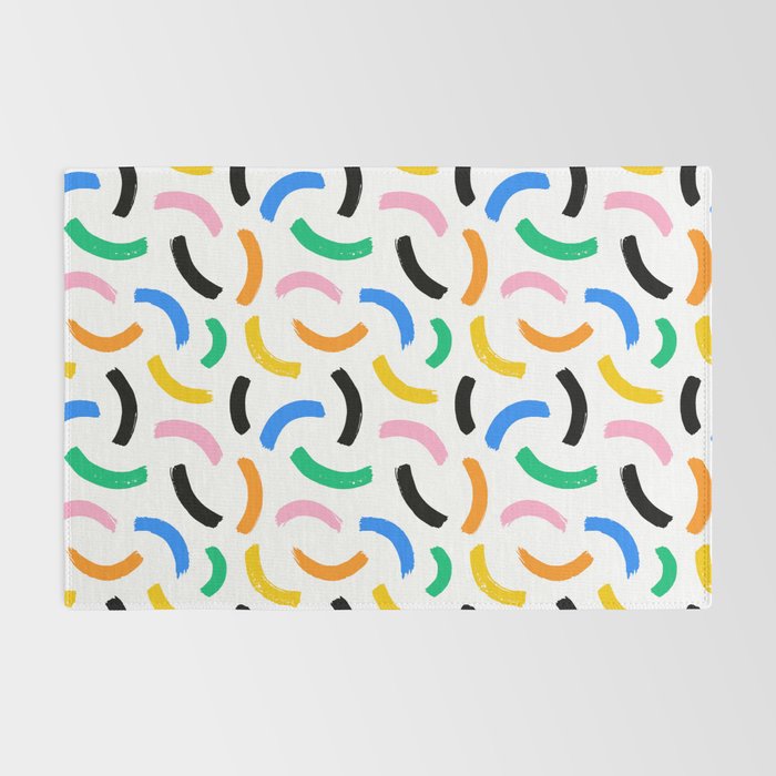 Colorful abstract brush stroke art pattern Rug Gallery Image 2