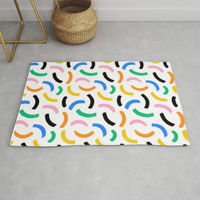 Colorful abstract brush stroke art pattern Rug Gallery Image 1