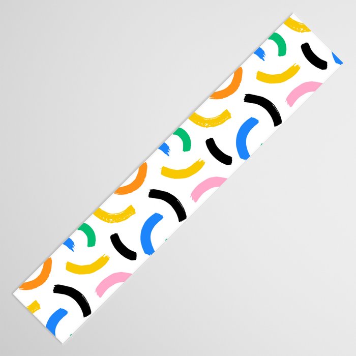Colorful abstract brush stroke art pattern Table Runner Gallery Image 3