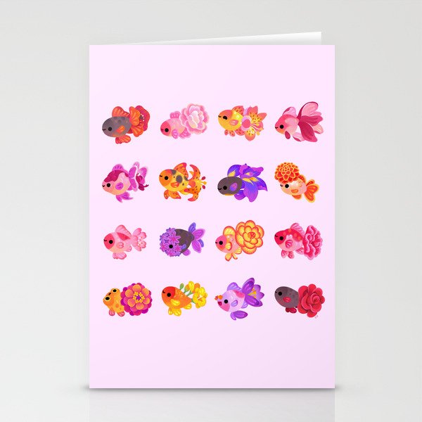 Flower goldfish - bright Stationery Card Gallery Image 2