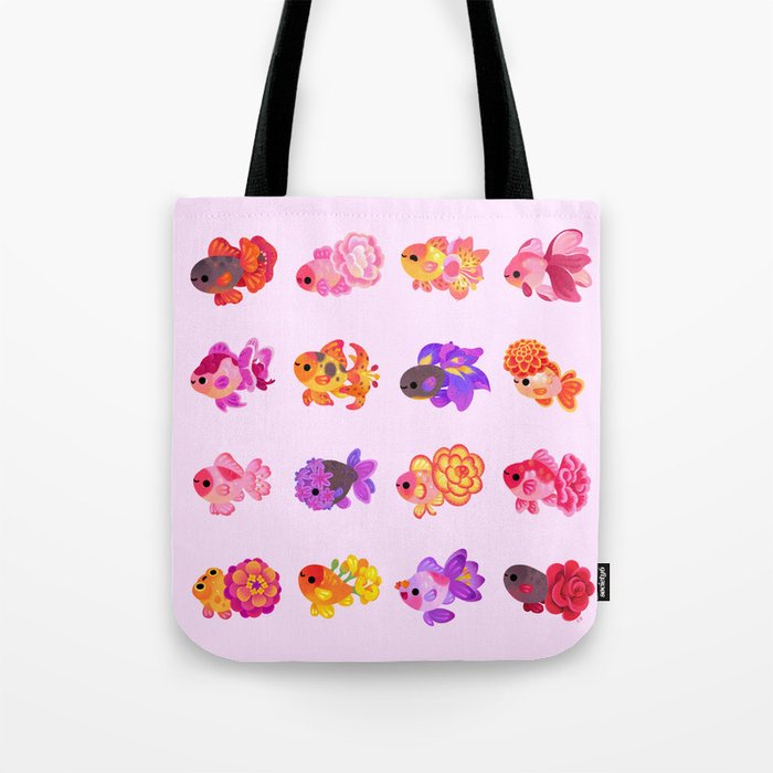 Flower goldfish - bright Tote Bag Gallery Image 1