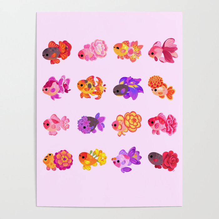 Flower goldfish - bright Poster Gallery Image 1