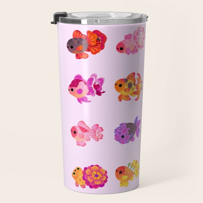 Flower goldfish - bright Travel Mug Gallery Image 3