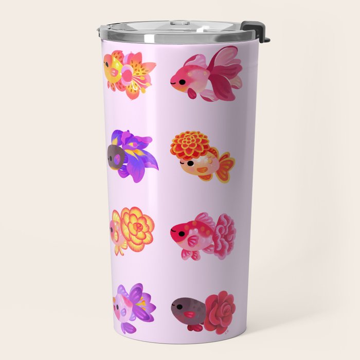 Flower goldfish - bright Travel Mug Gallery Image 2