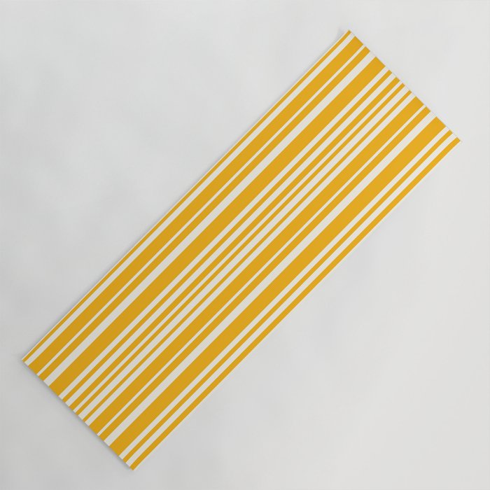 Classic Stripes XLV - Golden Yellow Yoga Mat Gallery Image 1