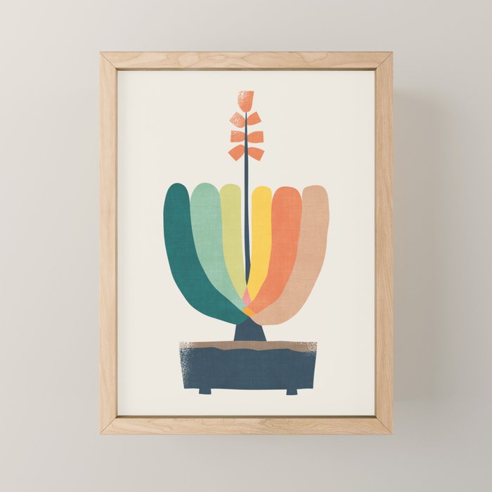 Whimsical aloe plicatilis succulent plant Mini Art Print Gallery Image 1