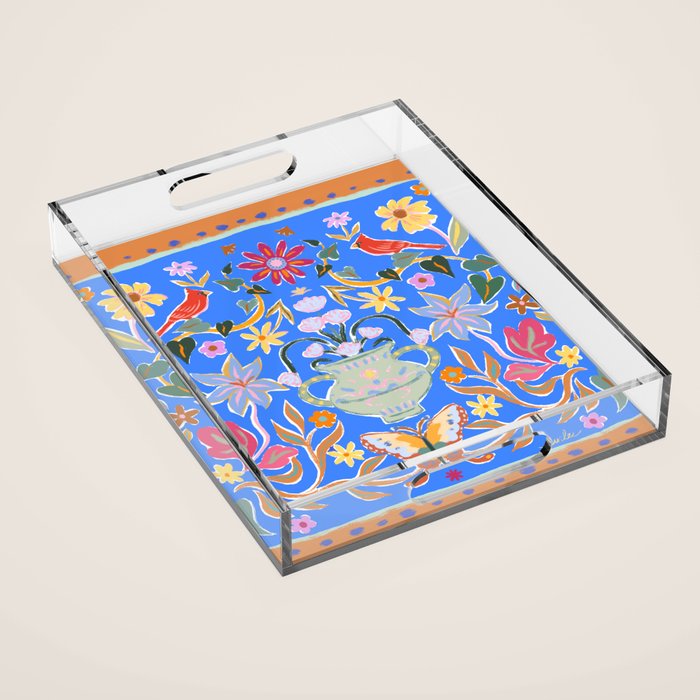 Blue Magical Garden Acrylic Tray Gallery Image 1