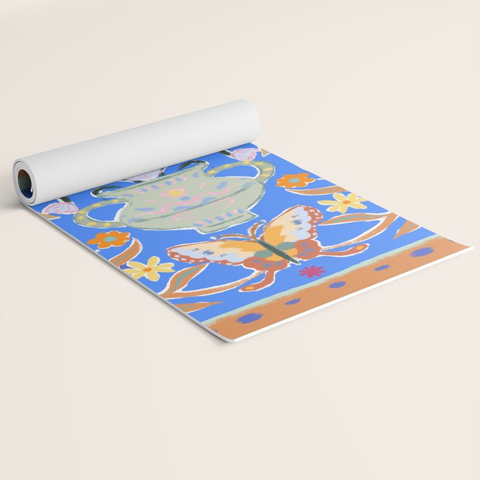 Blue Magical Garden Yoga Mat Gallery Image 2