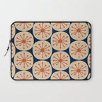 Atomic Dots Retro Geo Pattern in Mid Mid Orange, Beige, and Navy Blue Laptop Sleeve Gallery Image 1