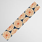 Atomic Dots Retro Geo Pattern in Mid Mid Orange, Beige, and Navy Blue Table Runner Gallery Image 3