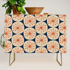 Atomic Dots Retro Geo Pattern in Mid Mid Orange, Beige, and Navy Blue Credenza Gallery Image 1