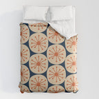 Atomic Dots Retro Geo Pattern in Mid Mid Orange, Beige, and Navy Blue Comforter Gallery Image 6