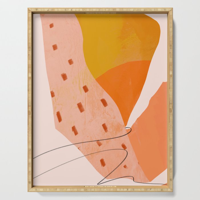Abstract Sherbet Shapes Of Orange And Yellow. Serving Tray Gallery Image 1