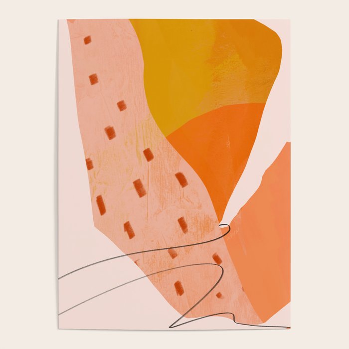 Abstract Sherbet Shapes Of Orange And Yellow. Poster Gallery Image 1