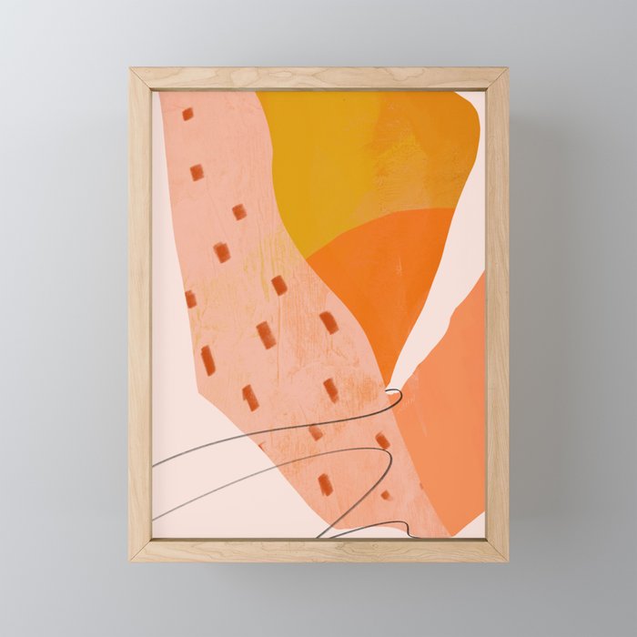 Abstract Sherbet Shapes Of Orange And Yellow. Mini Art Print Gallery Image 1