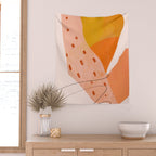 Abstract Sherbet Shapes Of Orange And Yellow. Wall Tapestry Gallery Image 2