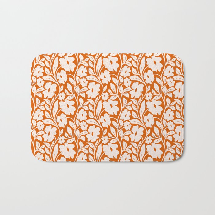 Tropical Vines Pattern - Terracotta Bath Mat Gallery Image 1