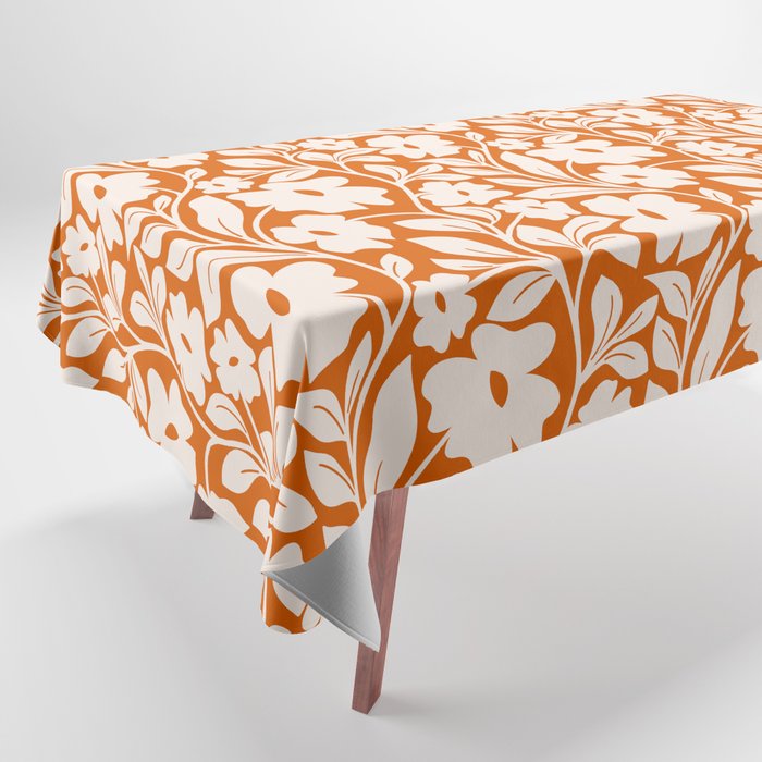 Tropical Vines Pattern - Terracotta Tablecloth Gallery Image 1