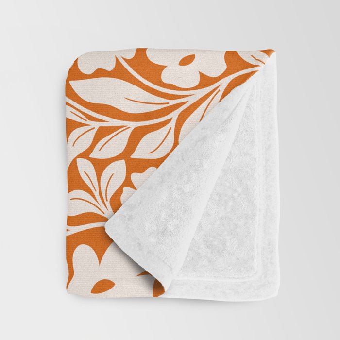 Tropical Vines Pattern - Terracotta Throw Blanket Gallery Image 3