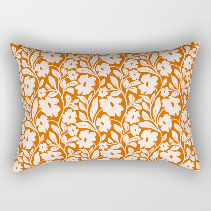 Tropical Vines Pattern - Terracotta Rectangular Pillow Gallery Image 2