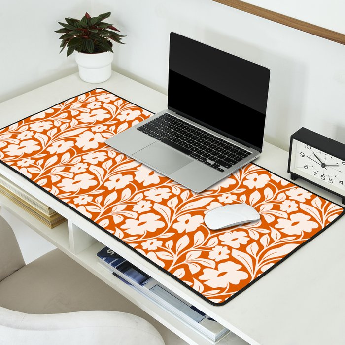 Tropical Vines Pattern - Terracotta Desk Mat Gallery Image 2