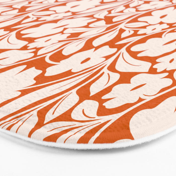 Tropical Vines Pattern - Terracotta Bath Mat Gallery Image 3