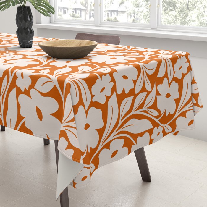 Tropical Vines Pattern - Terracotta Tablecloth Gallery Image 3