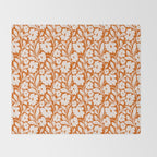 Tropical Vines Pattern - Terracotta Throw Blanket Gallery Image 2
