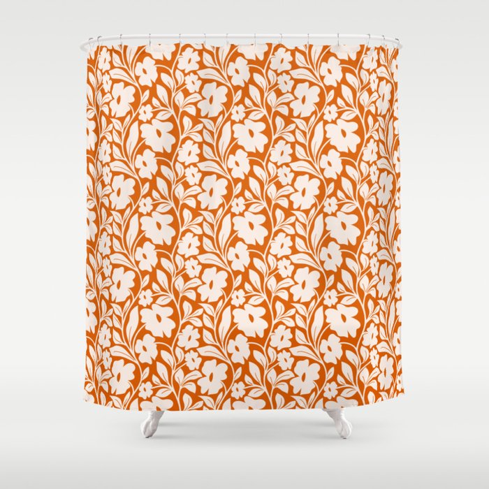 Tropical Vines Pattern - Terracotta Shower Curtain Gallery Image 1