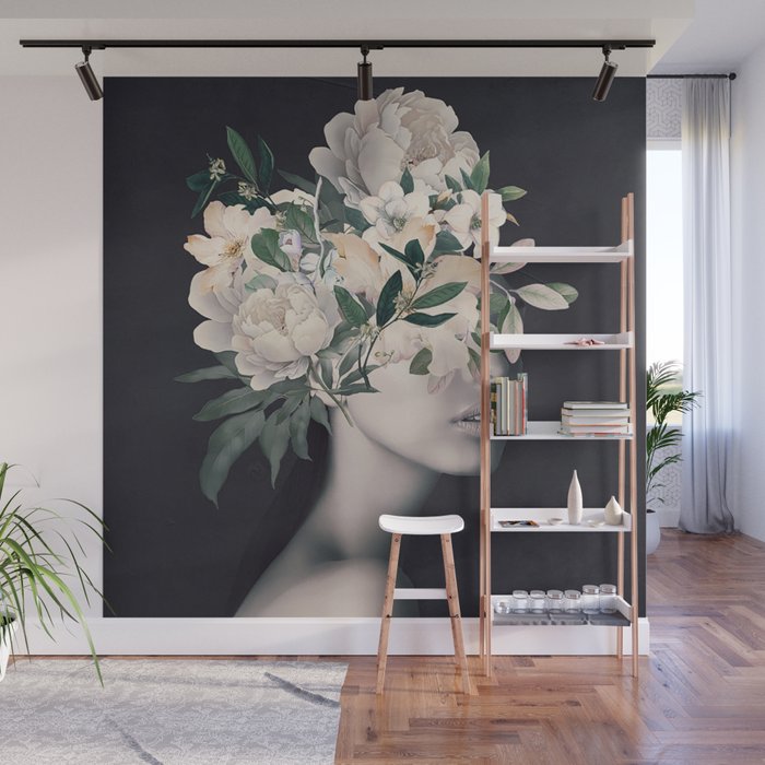 WOMAN WITH FLOWERS 23 Wall Mural Gallery Image 1