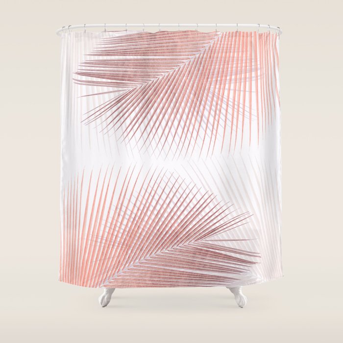 Palm leaf synchronicity - rose gold Shower Curtain Gallery Image 1